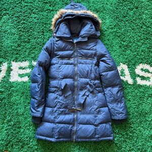 Zara Navy Puffer Coat with Faux Fur Hood